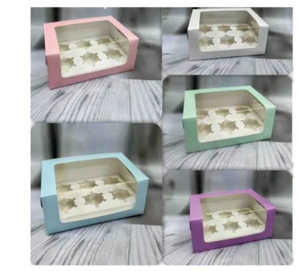 Cupcake box 6 pcs 7*4.5*3cm ( Pack of 10)