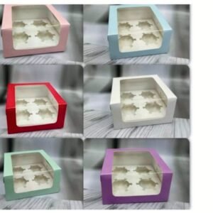 Cupcake box 4 pcs 7*4.5*3cm ( Pack of 10)