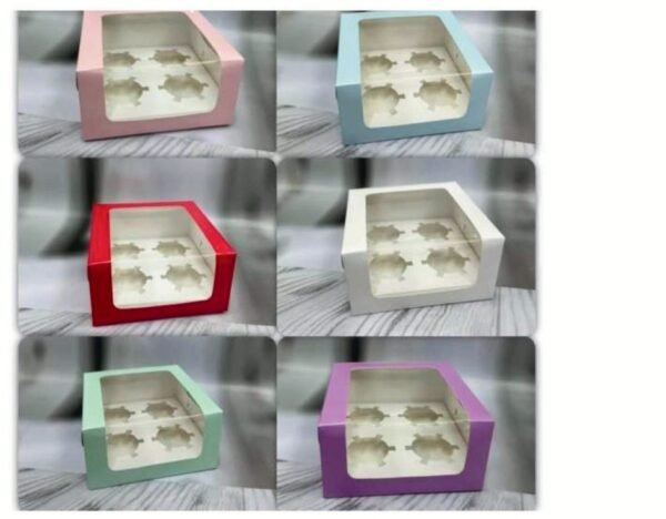 Cupcake box 4 pcs 7*4.5*3cm ( Pack of 10)