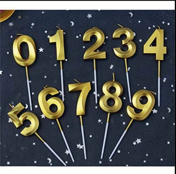 Metallic number candle