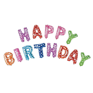 Multi color Happy birthday foil