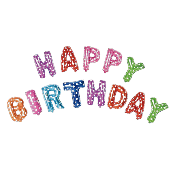 Multi color Happy birthday foil