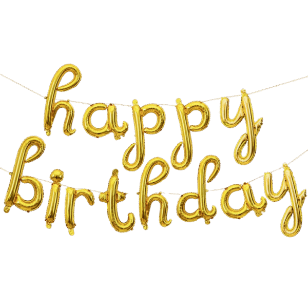 Golden Happy birthday foil