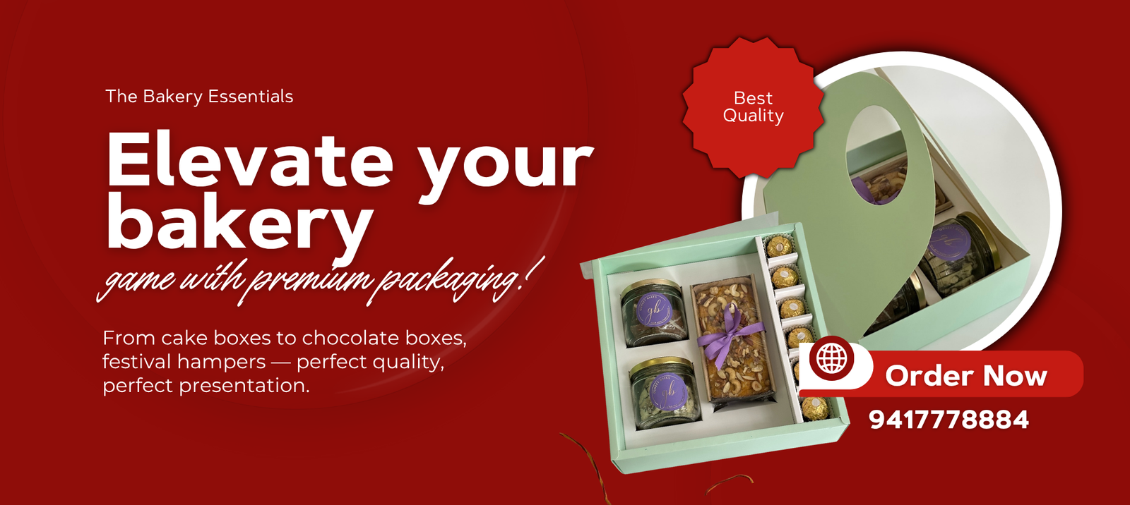 The Bakery Essentials-hampers box green